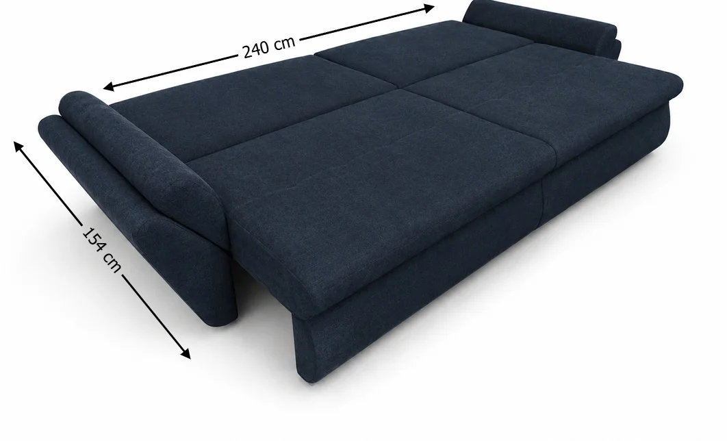 Canapea Extensibilă Confort cu Spumă HR, Bleumarin Închis 3