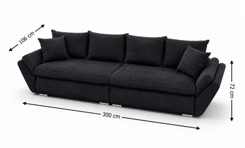 Canapea Extensibilă Confort cu Spumă HR, Gri Cărbune