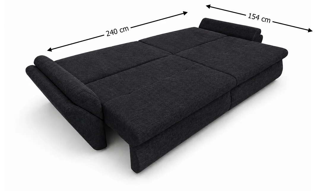 Canapea Extensibilă Confort cu Spumă HR, Gri Cărbune 5