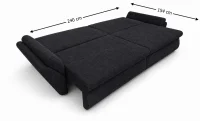 Canapea Extensibilă Confort cu Spumă HR, Gri Cărbune 5