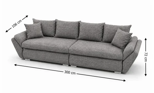 Canapea Extensibilă Confort Paradisso cu Spumă HR, Gri