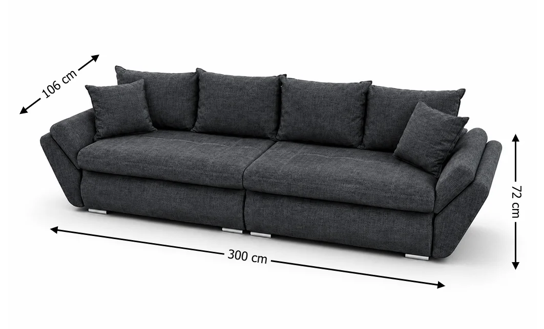 Canapea Extensibilă Confort cu Spumă HR, Gri Plumb 2
