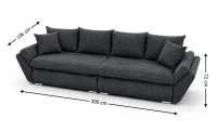 Canapea Extensibilă Confort cu Spumă HR, Gri Plumb 2