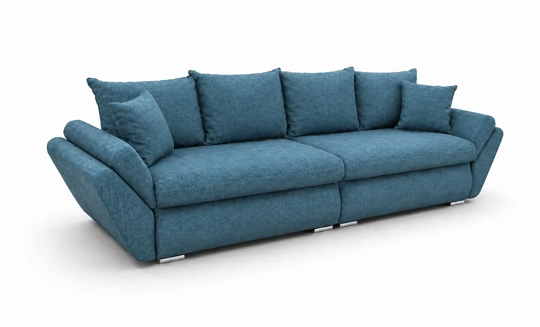 Canapea Extensibilă Confort cu Spumă HR, Albastru Mediteranean 6