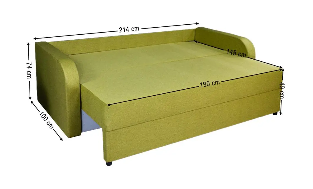Canapea Extensibilă Corina Bonell Mini, Măsliniu gălbui 4