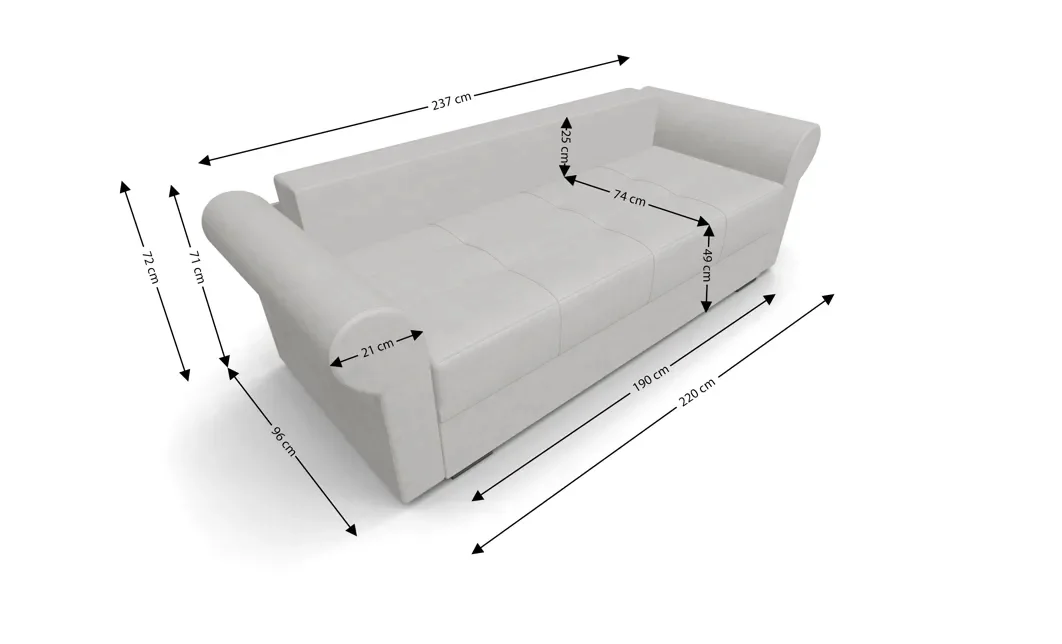 Canapea Extensibilă Elsa Mini, Bej deschis 5