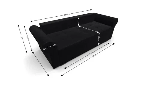 Canapea Extensibilă Elsa Mini, Negru