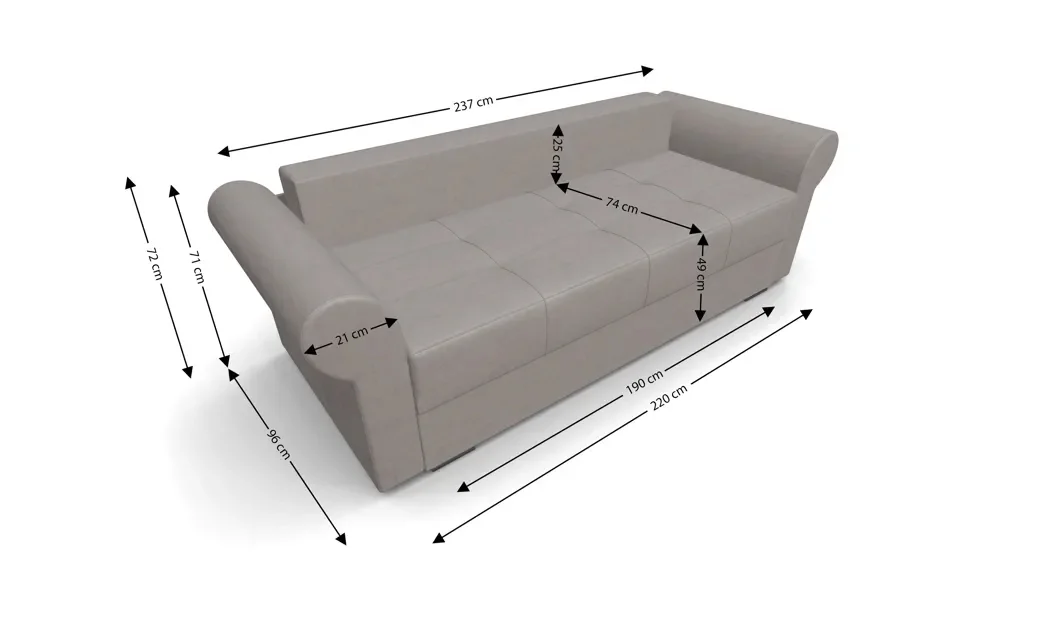Canapea Extensibilă Elsa Mini, Bej 5
