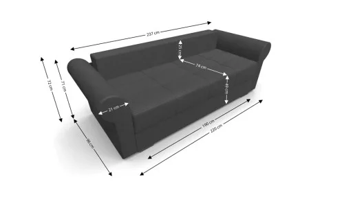 Canapea Extensibilă Elsa Mini, Gri inchis