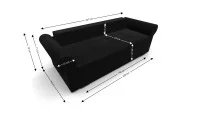 Canapea Extensibilă Elsa Mini, Negru 5