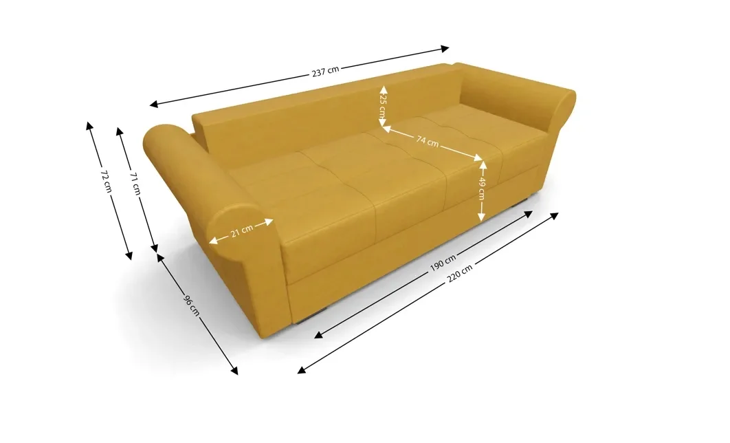 Canapea Extensibilă Elsa Mini, Galben 5