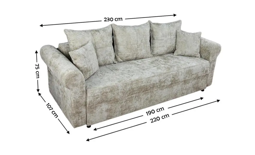 Canapea Extensibilă Elsa Bonell Max, Bej 2