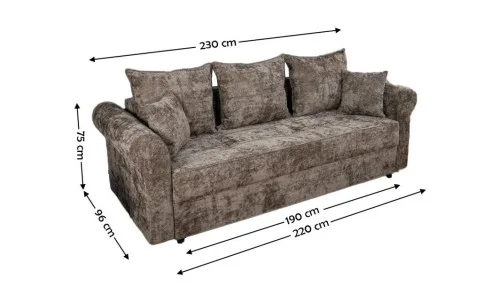 Canapea Extensibilă Elsa Bonell Mini, Maro