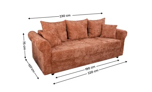 Canapea Extensibilă Elsa Memory Max, Rosu caramiziu