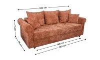 Canapea Extensibilă Elsa Bonell Mini, Rosu caramiziu 2