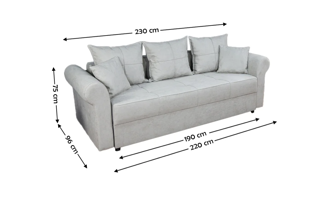 Canapea Extensibilă Elsa Memory Mini, Gri 2