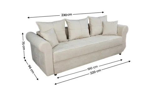 Canapea Extensibilă Elsa Memory Mini, Bej