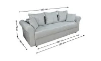 Canapea Extensibilă Elsa Memory Mini, Gri deschis 2