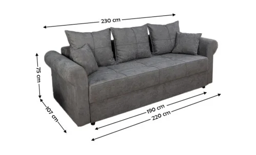 Canapea Extensibilă Elsa Memory Max, Gri inchis