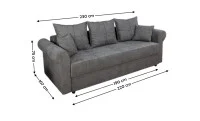 Canapea Extensibilă Elsa Bonell Max, Gri Inchis 2
