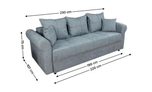 Canapea Extensibilă Elsa Memory Max, Gri albastrui