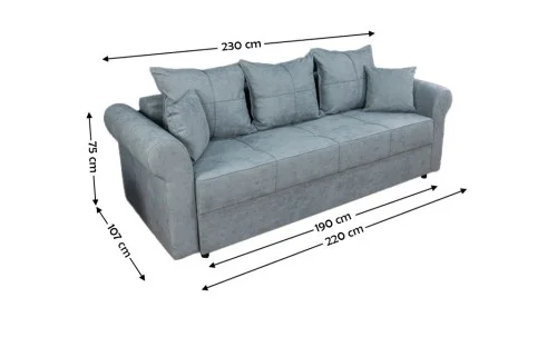 Canapea Extensibilă Elsa Bonell Max, Gri albastrui