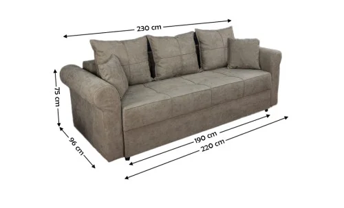 Canapea Extensibilă Elsa Bonell Mini, Maro deschis