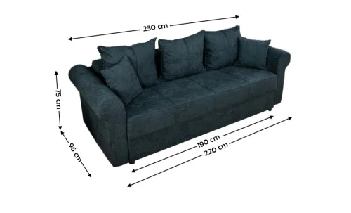 Canapea Extensibilă Elsa Memory Mini, Gri inchis