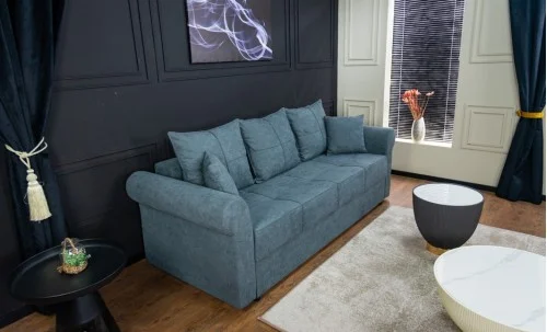 Canapea Extensibilă Elsa Memory Mini, Gri antracit
