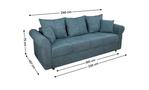 Canapea Extensibilă Elsa Bonell Max, Gri antracit