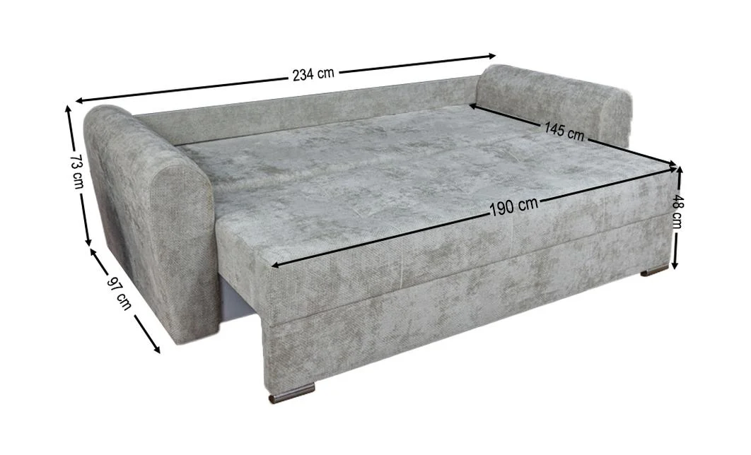 Canapea Extensibilă Lacrima Bonell Mini, Gri deschis 5