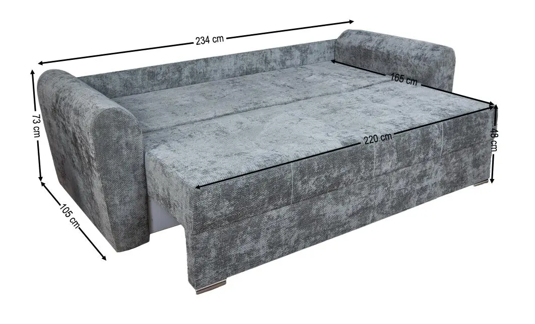 Canapea Extensibilă Lacrima Bonell Max, Gri închis 5