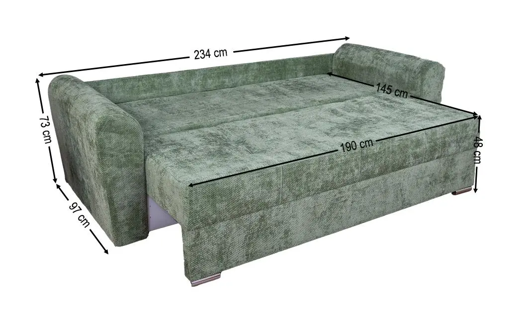 Canapea Extensibilă Lacrima Memory Mini, Verde 5