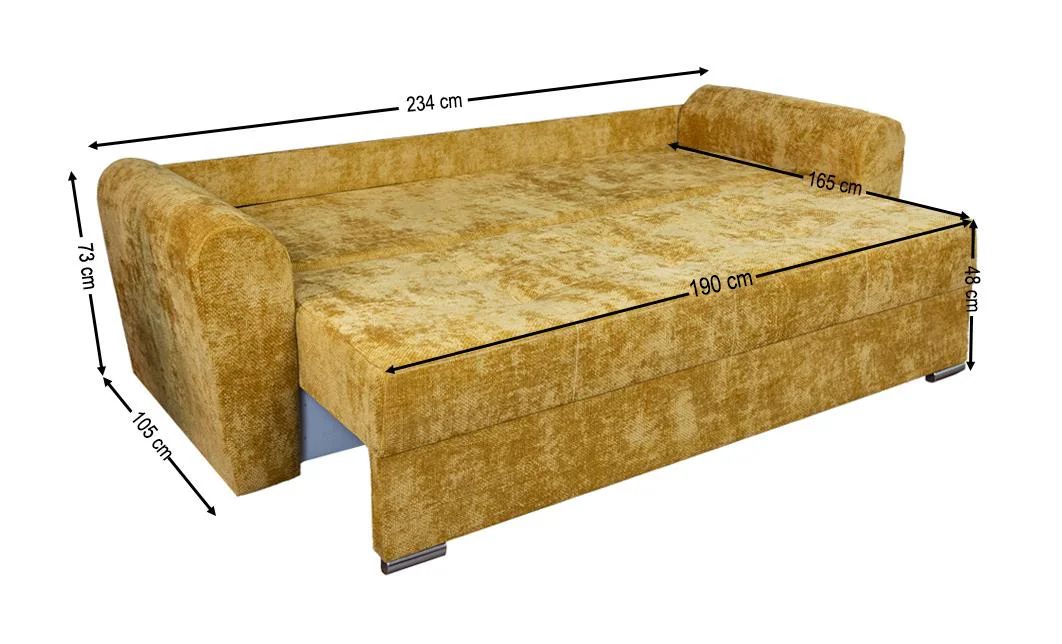 Canapea Extensibilă Lacrima Bonell Max, Muștar 5