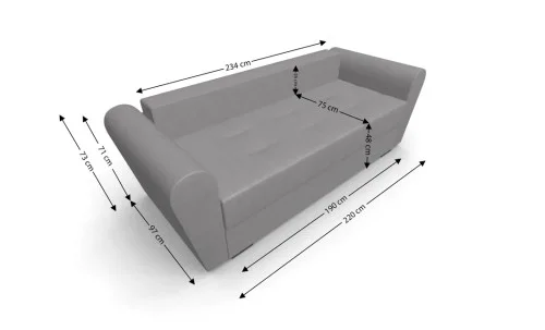 Canapea Extensibila Lacrima Mini, Gri