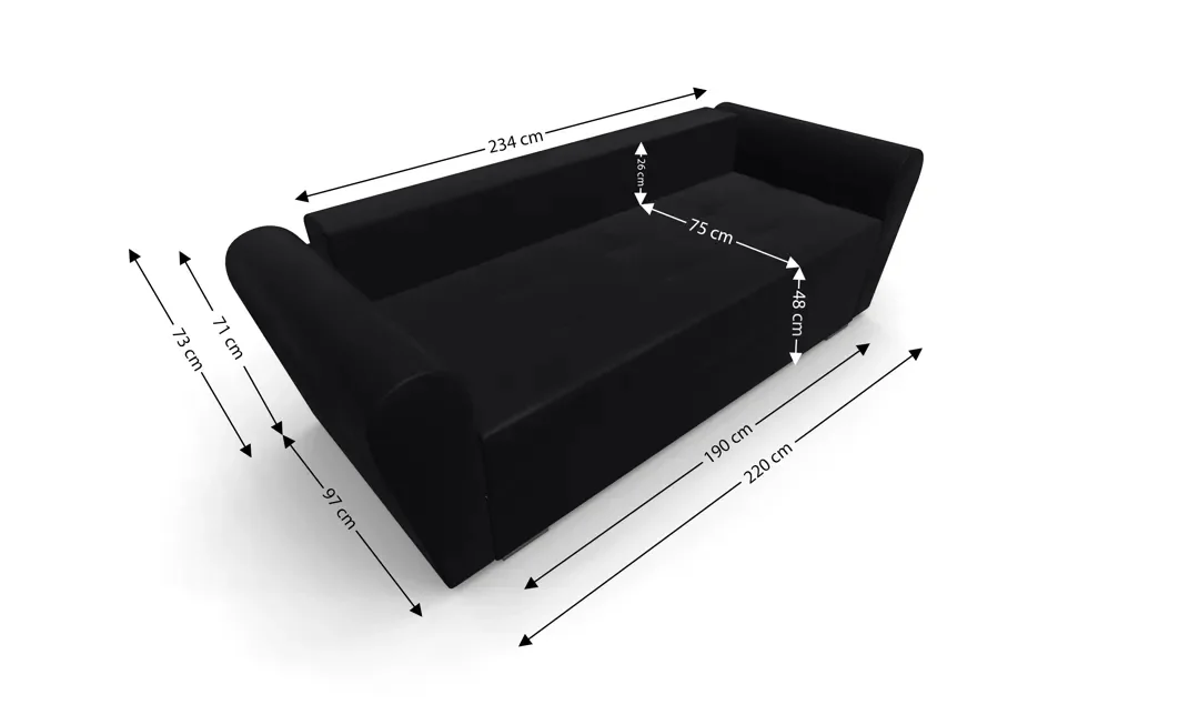 Canapea Extensibila Lacrima Mini, Negru 5