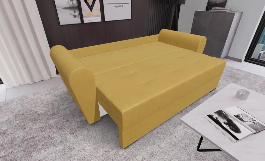 Canapea Extensibila Lacrima Mini, Mustar 3