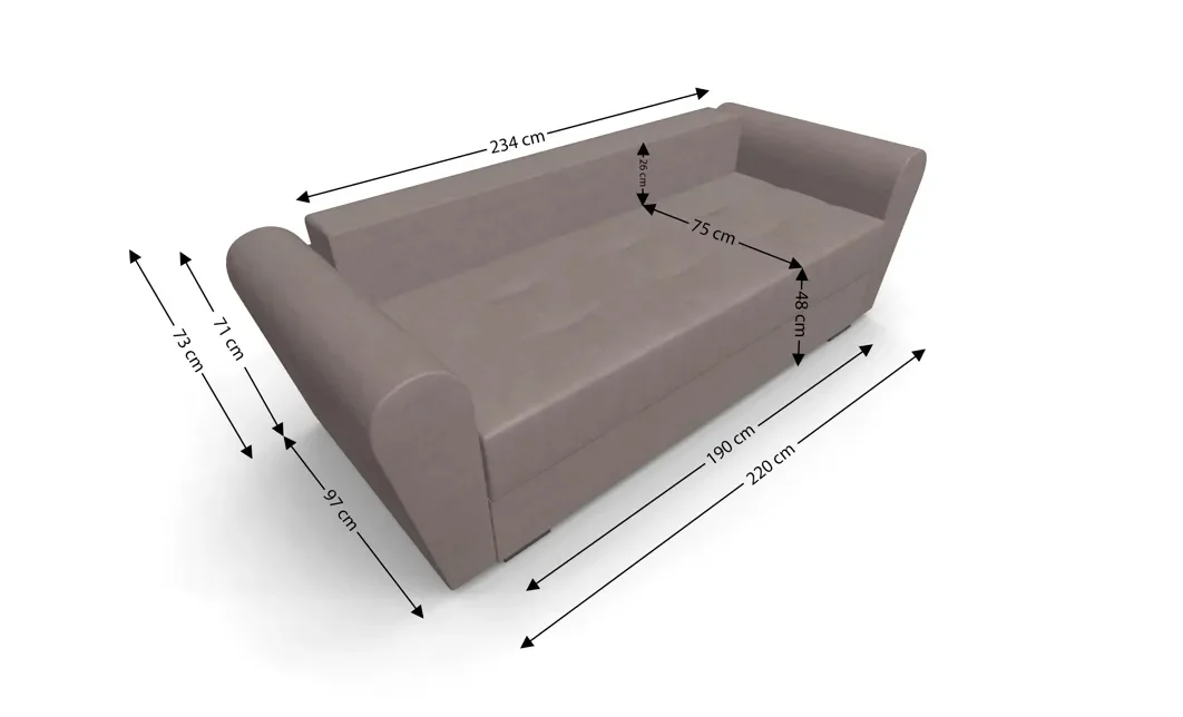 Canapea Extensibila Lacrima Mini, Maro deshis 5