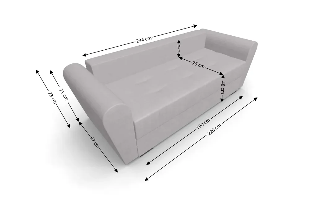 Canapea Extensibila Lacrima Mini, Crem 5