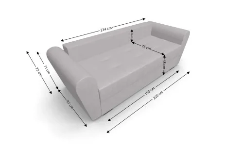 Canapea Extensibila Lacrima Mini, Crem