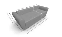 Canapea Extensibila Lacrima Mini, Gri deschis 5