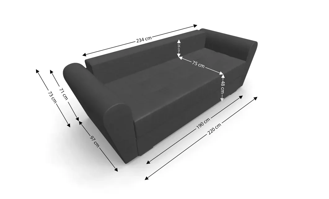 Canapea Extensibila Lacrima Mini, Gri inchis 5