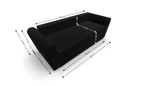 Canapea Extensibila Lacrima Mini, Negru