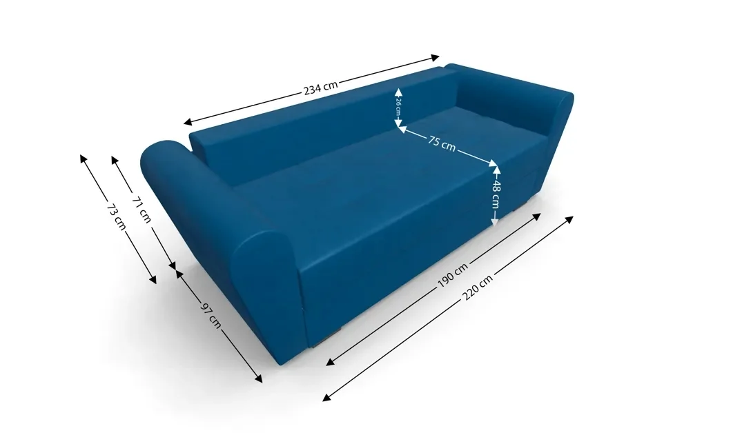Canapea Extensibila Lacrima Mini, Turquaz 5
