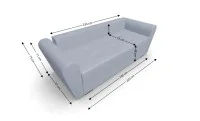 Canapea Extensibila Lacrima Mini, Argintiu 5
