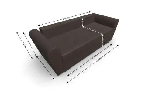 Canapea Extensibila Lacrima Mini, Maro