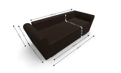 Canapea Extensibila Lacrima Mini, Maro castaniu