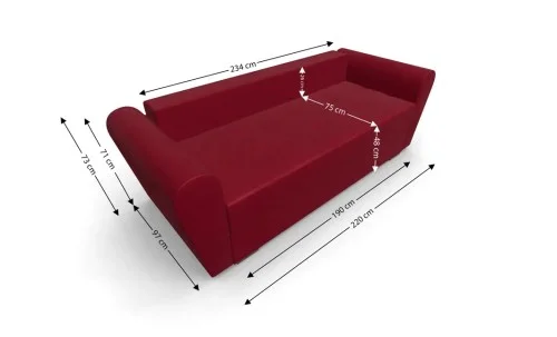 Canapea Extensibila Lacrima Mini, Rosu