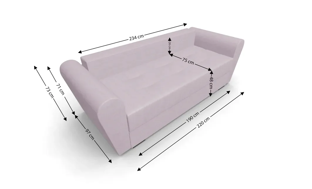 Canapea Extensibila Lacrima Mini, Violet 5
