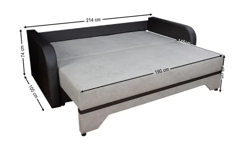 Canapea Extensibilă Corina Memory Mini, Bej inchis